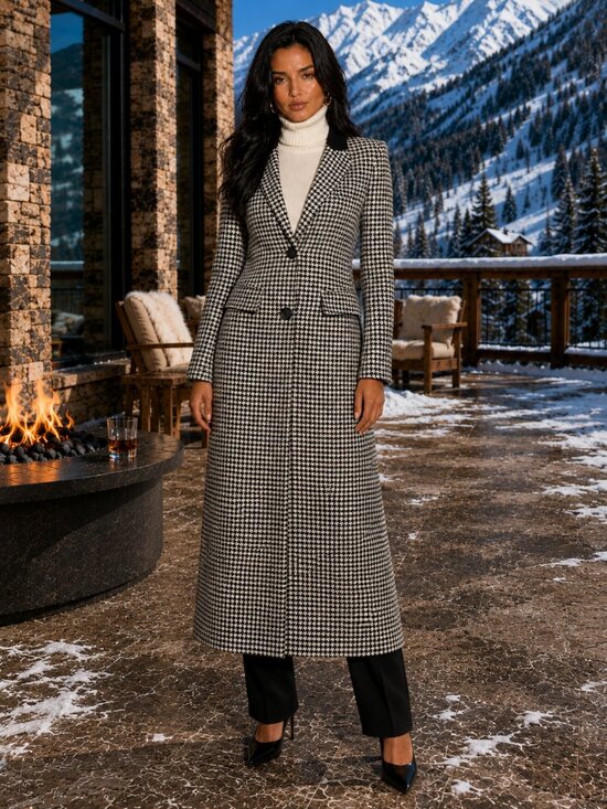Smythe Jackets & Blazers - Smythe Brando Coat Houndstooth Black Cream